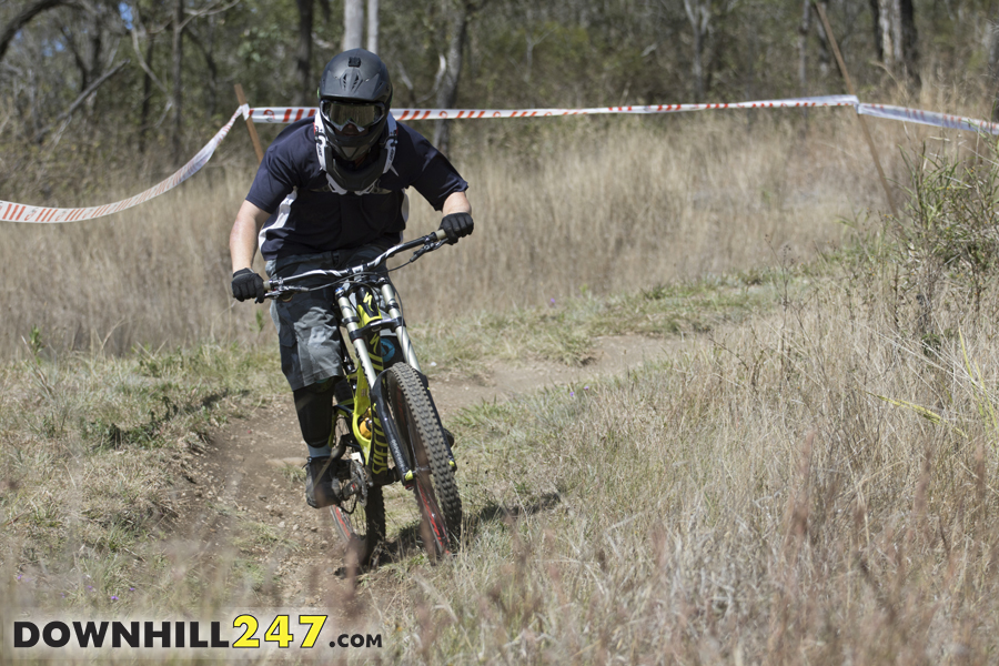 Riders couldna��t let their concentration slip as they rode through a wide range of different surfaces: from loose shaley turns to hard-packed berms.