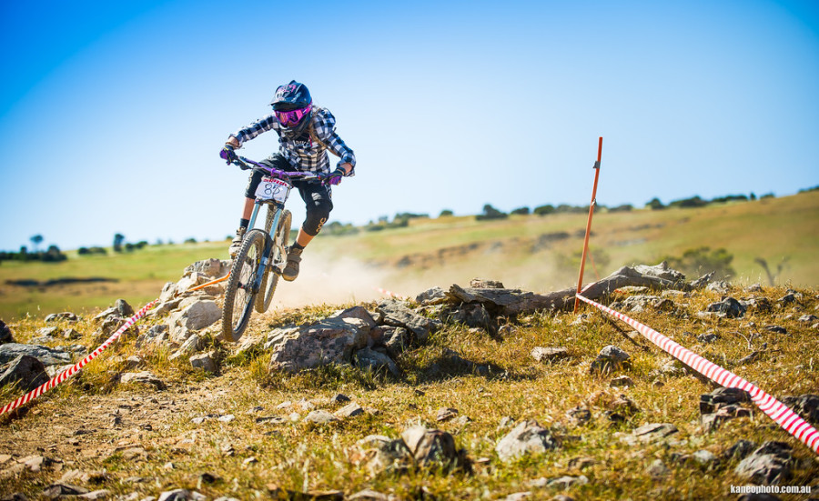 The woops caught out plenty of riders, including Shelly Flood, who flew past us only to go down in a heap as she got to the woops section.