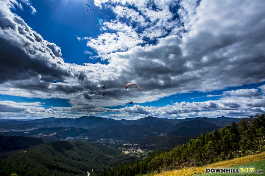 The classic Bright shot from the top of the downhill track.