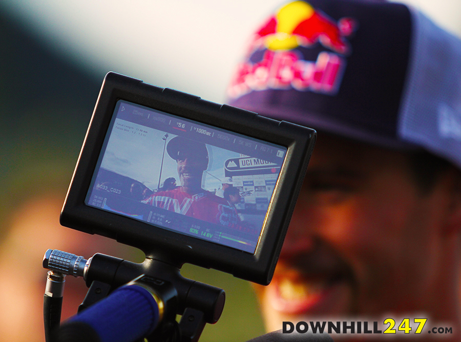 Stevie all smiles after winning his first world cup in Hafjell, Norway 2012.