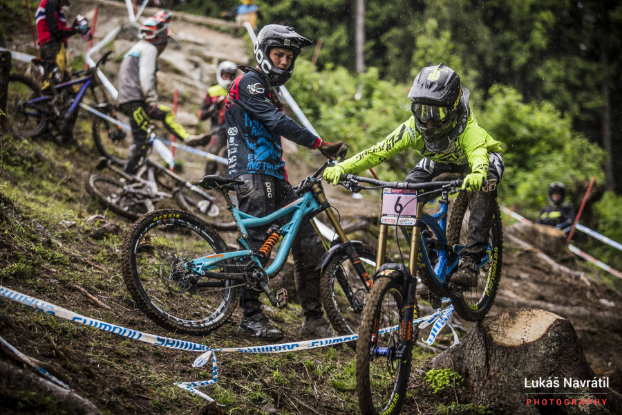 Emilie Siegenthaler going over not around the stump.