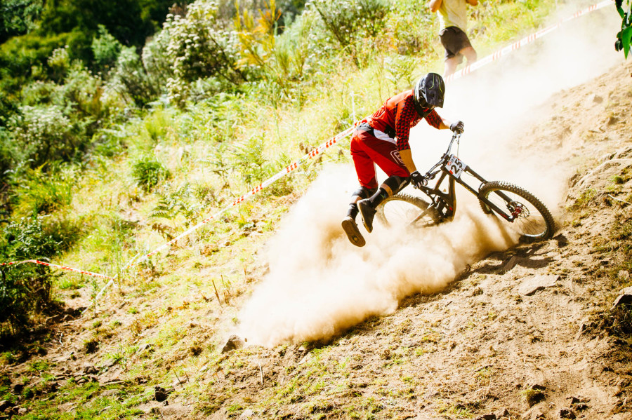 A gnarly, rocky and rough track greeted riders