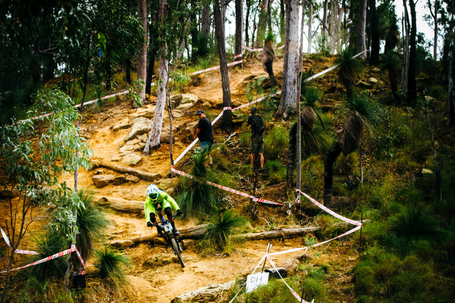 Joel Willis taking on the steepest section of the track