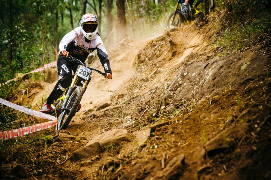 Harry Parsons sliding his way through the rock garden