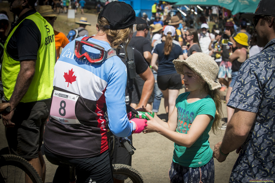 Miranda took it all in her stride, the 2017 World Champion signing an autograph for the 20XX world champion? You never know...