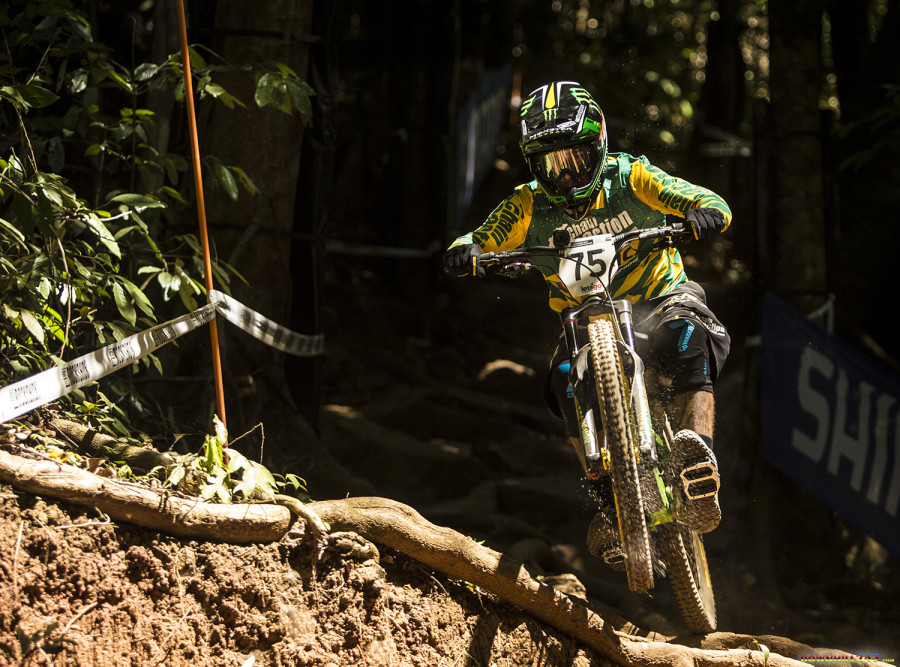 Sam Hill had no problems riding fast on his trail bike!